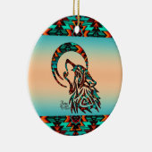 トライバルウルフセラミックオーナメント セラミックオーナメント (右)