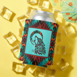 トライバルウルフハウリングアットザムーンクーラーボックス 缶クーラー