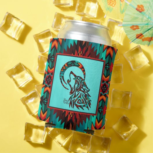 トライバルウルフハウリングアットザムーンクーラーボックス 缶クーラー (インサイチュ 夏)