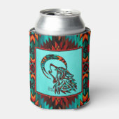 トライバルウルフハウリングアットザムーンクーラーボックス 缶クーラー (缶正面)