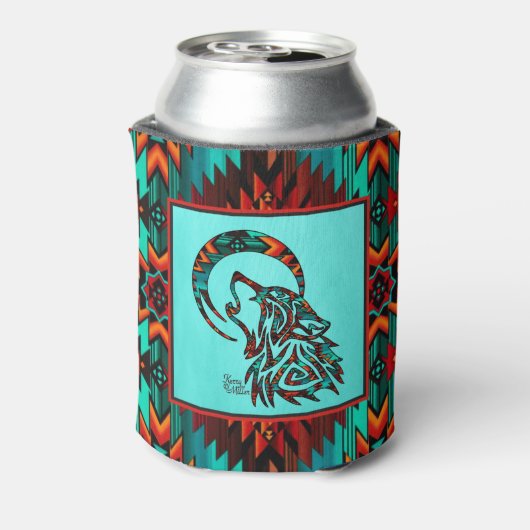 トライバルウルフハウリングアットザムーンクーラーボックス 缶クーラー (缶裏面)