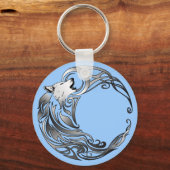 トライバルウルフ – シェーディング キーホルダー (正面)