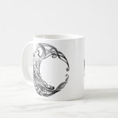 トライバルウルフ – シェーディング コーヒーマグカップ (正面左)