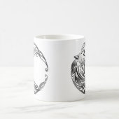 トライバルウルフ – シェーディング コーヒーマグカップ (中央)