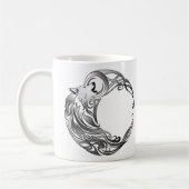 トライバルウルフ – シェーディング コーヒーマグカップ (左)