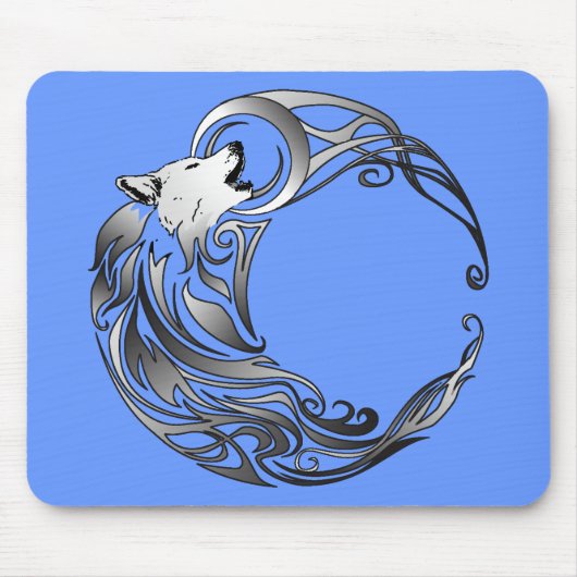 トライバルウルフ – シェーディング マウスパッド (正面)