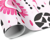 トライバルエレガンス:ピンク、ブラック、ホワイト ラッピングペーパー (ロールコーナー)