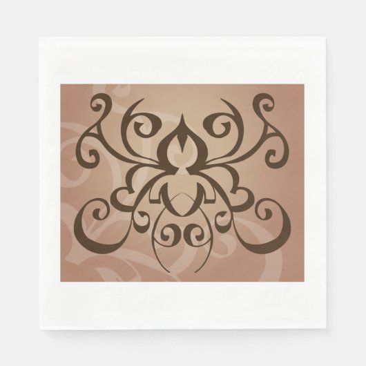 トライバルエレガントスワールタトゥースタイル スタンダードランチョンナプキン (正面)