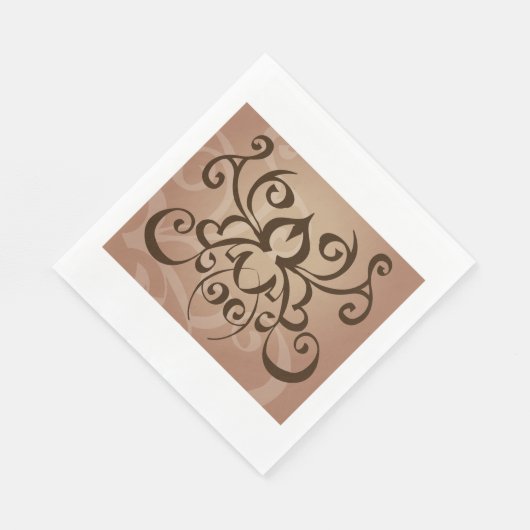 トライバルエレガントスワールタトゥースタイル スタンダードランチョンナプキン (角)