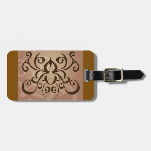 トライバルエレガントスワールタトゥースタイル ラゲッジタグ (正面横)