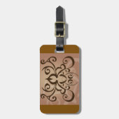 トライバルエレガントスワールタトゥースタイル ラゲッジタグ (正面縦)