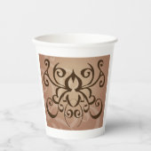 トライバルエレガントスワールタトゥースタイル 紙コップ (正面)