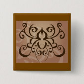 トライバルエレガントスワールタトゥースタイル 缶バッジ (正面)