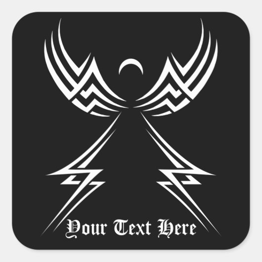 トライバルエンジェルカスタムステッカー スクエアシール (正面)
