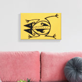 トライバルカエル古代アステカ族の部族アート キャンバスプリント (インサイチュ (リビング))