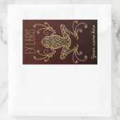 トライバルカエルEx天秤座蔵書票 長方形シール (バッグ)