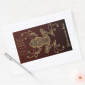 トライバルカエルEx天秤座蔵書票 長方形シール (封筒)