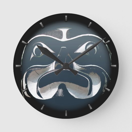 トライバルカスタムクロック最初の国家アートウォールクロック ラウンド壁時計 (正面)