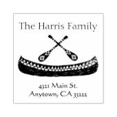 トライバルカヌシルエットパーソナライズされた ラバースタンプ (インプリント)