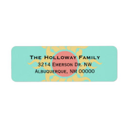 トライバルカラフルサン差出人住所 ラベル