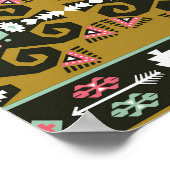 トライバルカラフルパタアステカーンBohoジオメトリック ポスター (角)