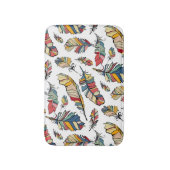 トライバルカラフルフェザーイラストレーション バスマット (正面縦)