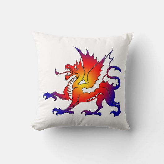 トライバルカラードラゴン装飾用クッション クッション (正面)