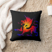 トライバルカラードラゴン装飾用クッションII クッション (ブランケット)