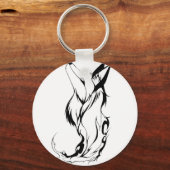 トライバルキツネタトゥーデザイン キーホルダー (正面)