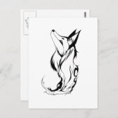 トライバルキツネタトゥーデザイン ポストカード (正面/裏面)