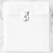 トライバルキツネタトゥーデザイン ラウンドシール (バッグ)