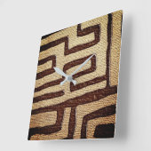 トライバルクバクロスプリントスクエアウォールクロック スクエア壁時計 (傾斜)