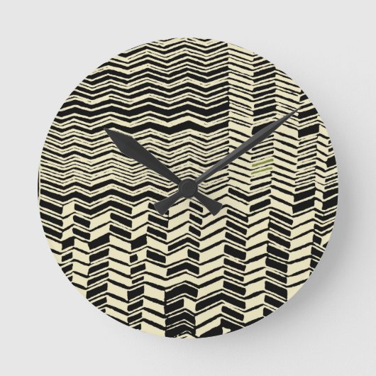 トライバルクバデザイン ラウンド壁時計 (正面)