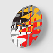 トライバルクロックモダン先住民アートウォールクロックデコール ラウンド壁時計 (傾斜)