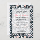 トライバルケルト白黒ブライダルシャワー招待 招待状 (裏面)