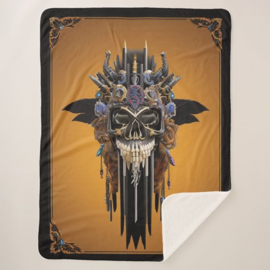 トライバルゴシックスカルシェルパブランケット シェルパブランケット (正面)