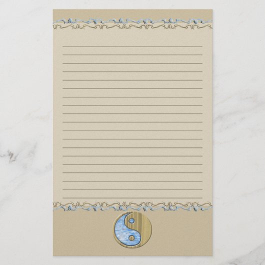 トライバルサンド&ウォーター陰陽ライン 便箋 (正面)