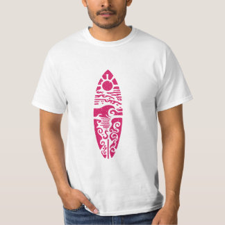 トライバルサーフボードビーチグラフィック Tシャツ