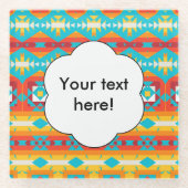 トライバルシェイプの行 ガラスコースター (正面)