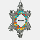 トライバルシェイプの行 スノーフレークピューターオーナメント (左)