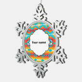 トライバルシェイプの行 スノーフレークピューターオーナメント (右)