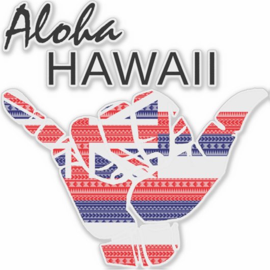 トライバルシャカつるロースALOHA HAWAII HIFLAG TRBL シール (正面)