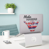 トライバルシャカつるロースALOHA HAWAII HIFLAG TRBL シール (デスク上のノートパソコン)