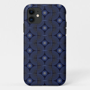 トライバルジオメトリックグレーとブルー iPhone 11 ケース