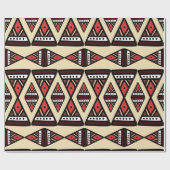 トライバルジオメトリック手書きデザイン ラッピングペーパー (フラット)