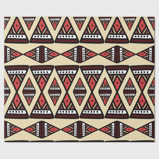 トライバルジオメトリック手書きデザイン ラッピングペーパー (シーム)