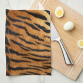 トライバルジャングル動物の毛皮タイガープリント キッチンタオル (四つ折り)