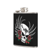 トライバルスカルとバラ フラスク (左)