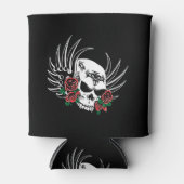 トライバルスカルとバラ 缶クーラー (正面)