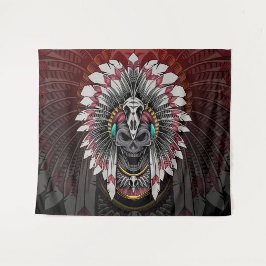 トライバルスカル タペストリー (正面(横))